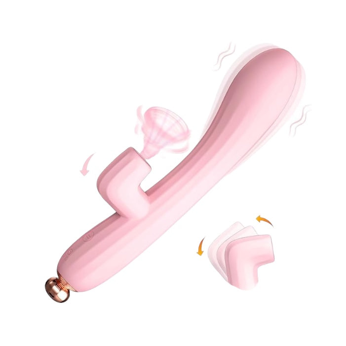 Consolador Vibrador Punto G Succionador Clitoris Y Pezones